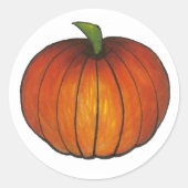 Oranje Halloween Herfst Oogst Pompoen Patch Ronde Sticker (Voorkant)