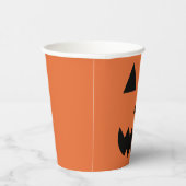 Oranje Halloween Jack-O-Lantern pompoen Face Papieren Bekers (Rechts)