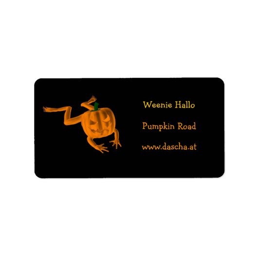Oranje Halloween Kikker Etiket (Voorkant)