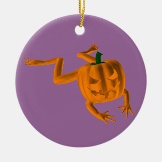 Oranje Halloween Kikker Keramisch Ornament (Voorkant)