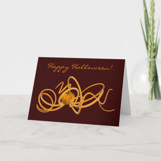 Oranje Halloween Octopus Kaart (Voorkant)