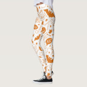Oranje Halloween Pattern Happy Halloween Art Leggings (Links)