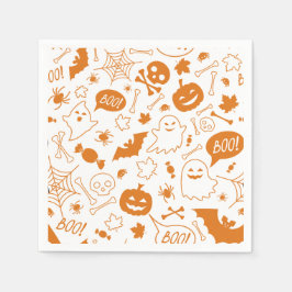Oranje Halloween Pattern Happy Halloween Art Servet