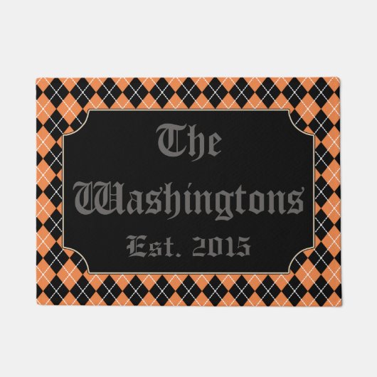 Oranje Halloween Persoonlijke Doormat Deurmat (Voorkant)