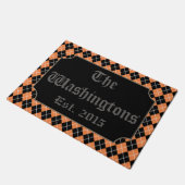 Oranje Halloween Persoonlijke Doormat Deurmat (Schuin)