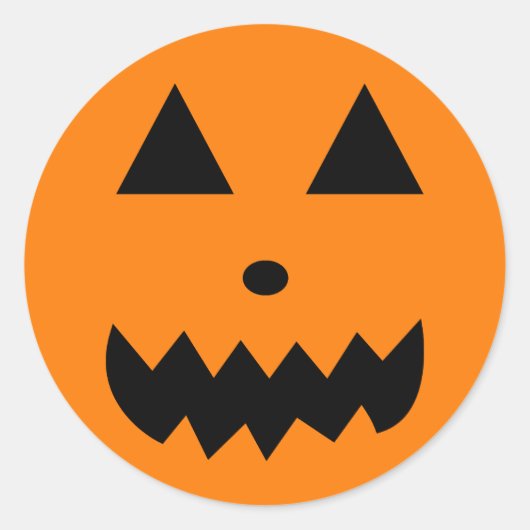Oranje Halloween pompoen gezicht Ronde Sticker (Voorkant)