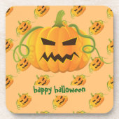 Oranje Halloween Pompoen Naadloos Patroon Bier Onderzetter (Voorkant)