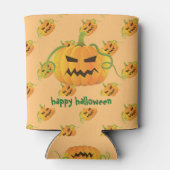 Oranje Halloween Pompoen Naadloos Patroon Blikjeskoeler (Achterkant)