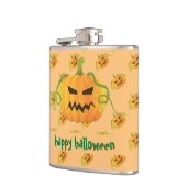 Oranje Halloween Pompoen Naadloos Patroon Heupfles (Links)