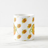 Oranje Halloween Pompoen Naadloos Patroon Koffiemok (Center)