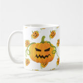 Oranje Halloween Pompoen Naadloos Patroon Koffiemok (Links)