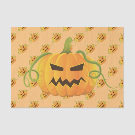 Oranje Halloween Pompoen Naadloos Patroon Tissuepapier (Voorkant)