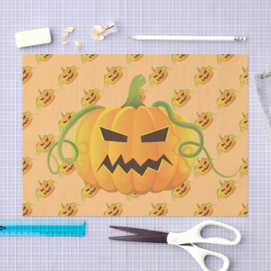 Oranje Halloween Pompoen Naadloos Patroon Tissuepapier (Craft)