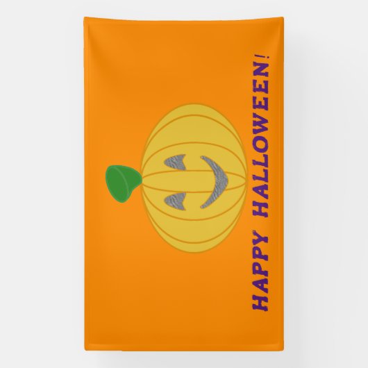 Oranje Halloween Pumpkin Banner (Verticaal)