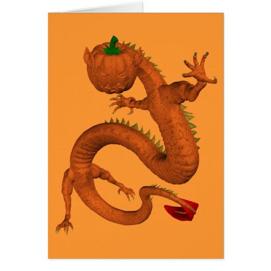 Oranje Halloween Pumpkin Dragon (Voorkant)