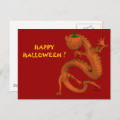Oranje Halloween Pumpkin Dragon Briefkaart (Voorkant / Achterkant)
