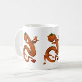 Oranje Halloween Pumpkin Dragon Koffiemok (Voorkant links)