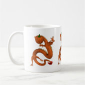 Oranje Halloween Pumpkin Dragon Koffiemok (Links)