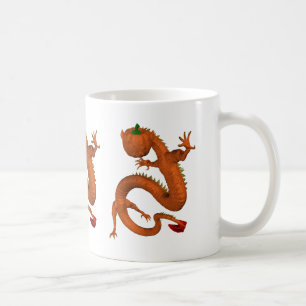 Oranje Halloween Pumpkin Dragon Koffiemok