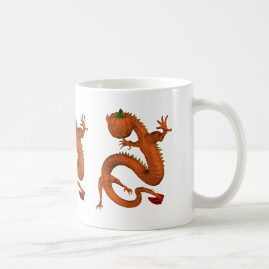 Oranje Halloween Pumpkin Dragon Koffiemok (Rechts)