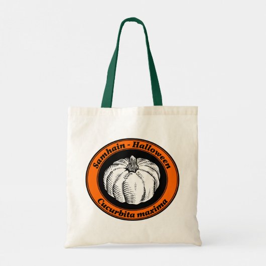  Oranje Halloween Pumpkin Ink Art Canvas tas (Achterkant)