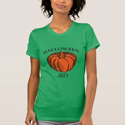  Oranje Halloween Pumpkin Ink Art T-shirt (Voorkant)