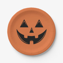 Oranje Halloween Pumpkin Jack o Lantern Paper Plat Papieren Bordje