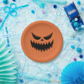 Oranje Halloween Pumpkin Jack o Lantern Papieren Bordje (Feest)