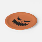 Oranje Halloween Pumpkin Jack o Lantern Papieren Bordje (Gekanteld)