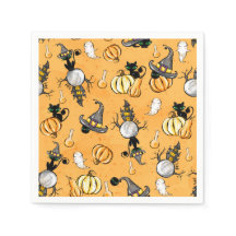 ORANJE HALLOWEEN PUMPKINS EN ZWARTE KATTEN