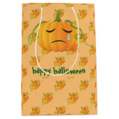 Oranje Halloween Sad Pompoen Naadloos Patroon Medium Cadeauzakje (Voorkant)