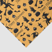 Oranje Halloween Silhouetten Tissuepapier (Detail)