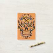 Oranje Halloween Skull Post-it® Notes (Op bureau)