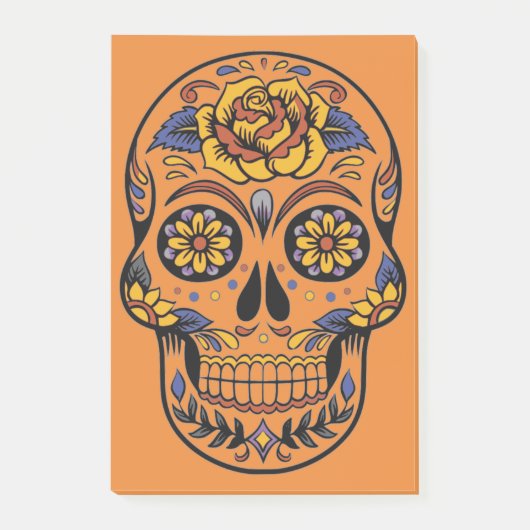 Oranje Halloween Skull Post-it® Notes (Voorkant)
