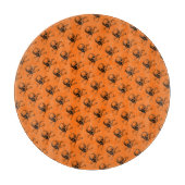 Oranje Halloween Skull Snijplank (Voorkant)