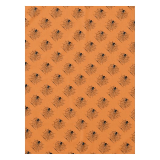 Oranje Halloween Spider Web Tablecloth Tafelkleed (Voorkant)