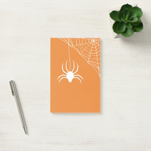Oranje Halloween Spiderweb Post-it® Notes (Kantoor)