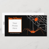 Oranje Halloween Spinnen Feestdagenkaart (Voorkant / Achterkant)