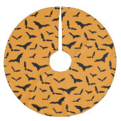 Oranje Halloween Spooky Bats Patterned Christmas Kerstboom Rok (Voorkant)