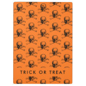Oranje Halloween Trick or treat Klembord (Achterkant)