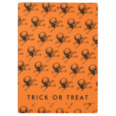 Oranje Halloween Trick or treat Klembord (Achterkant)