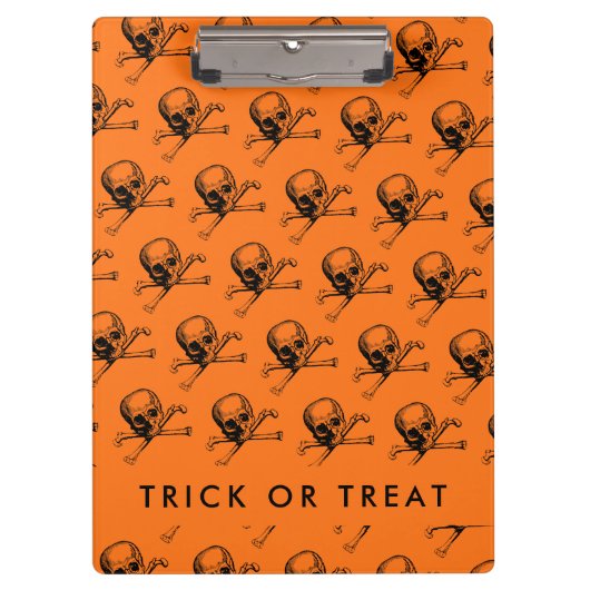 Oranje Halloween Trick or treat Klembord (Voorkant)