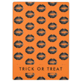 Oranje Halloween Trick or treat Klembord (Achterkant)