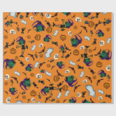 Oranje Halloween Wrapping Paper Cadeaupapier (Vlak)