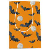 ORANJE HALLOWEEN ZWARTE BATS EN VOLLEDIGE MOONS MEDIUM CADEAUZAKJE (Voorkant)