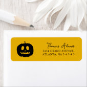 Oranje Halloween zwarte pompoen Etiket (Insitu)