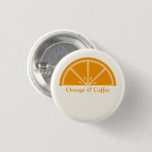 Oranje halve snede ronde button 3,2 cm (Voorkant /achterkant)