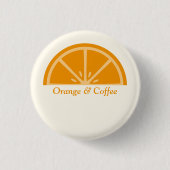Oranje halve snede ronde button 3,2 cm (Voorkant)