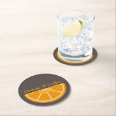 Oranje halve snede ronde kartonnen onderzetter (Insitu)