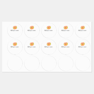 Oranje hamburger waterverf Naam toevoegen Tekst Vo Labels